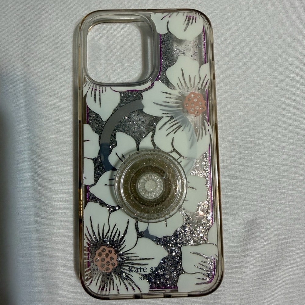 Kate Spade White and Silver Floral IPhone 16 Pro Max Case